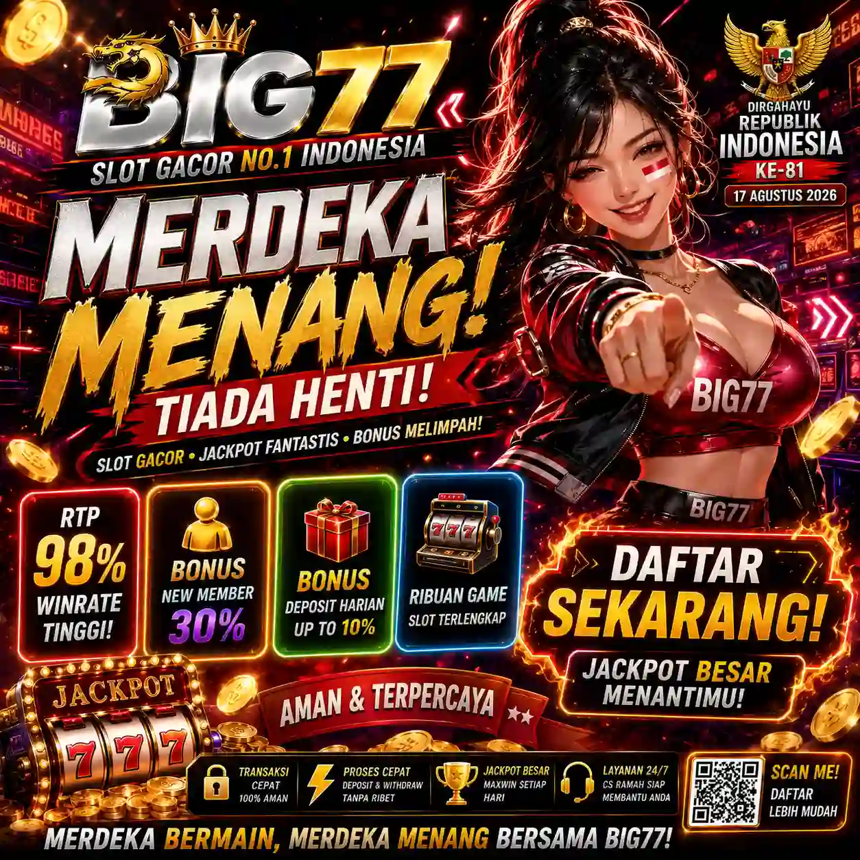 BIG77: Keseruan Link Slot Gacor Hari Ini Main Situs Mania Gampang Menang Besar